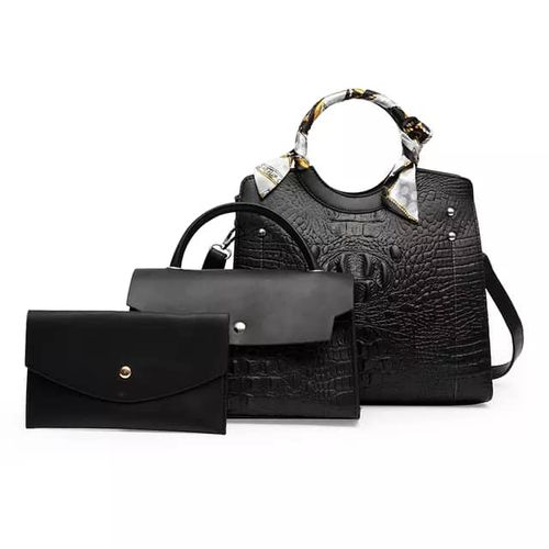 Generic 3 In 1 High Quality Leather Office Ladies Handbag Black Jumia Nigeria