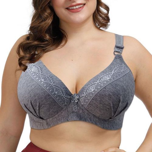 Women's Lace Bralette Plus Size Wireless Push Up Bra Comfort Non