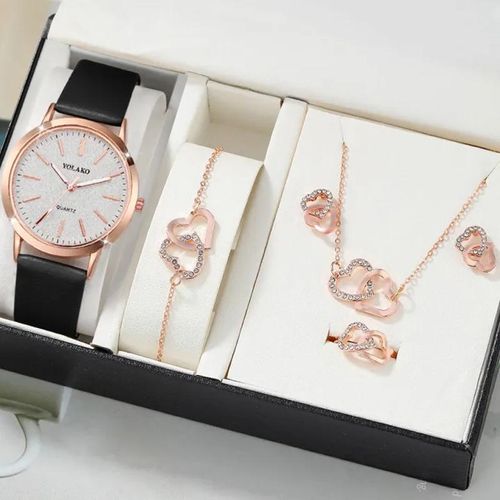 Fashion 6pcs Ladies Quartz Watch Comfortable Waterproof Leather Strap Women Watches Luxury Dial Versatile Wristwatch Black Jumia Nigeria