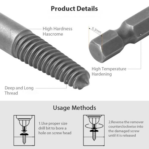 4Pcs Damaged Screw Extractor Set  HSS Steel Stripped Screw Remover NZ