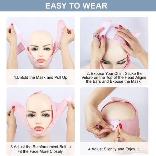 Generic Elastic Face Slimming Bandage V Line Face Shaper Women Chin Cheek  Lift Up Belt Facial Massage S