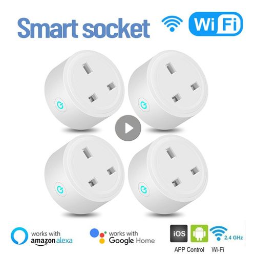 Tuya Wifi 20A UK Smart Plug Mini Power Monitor Socket Remote Vioce App  Control