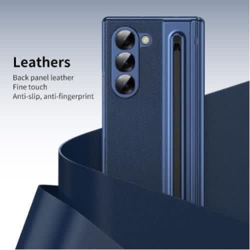 Generic Leather Hinge Protector Case For Samsung Galaxy Z Fold 8 Ultra - Blue - image 3
