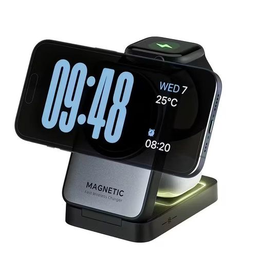 product_image_name-Generic-3-in-1 Foldable Magnetic Wireless Charger Stand - Fast Charging Dock Station for iPhone 17, 16, 15, 14, 13, Pro Max, Plus, and Mini Portable Induction Wireless Charging Devices for Apple Watch 10, 9, 8, 7, 6, 5, SE, and Ultra 3, 2 and 1-8