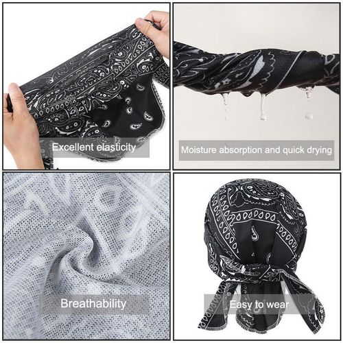 ARHANORY Men Headwrap + Bracelet + Belt Chain Set Durag Cuban Bracelet Pants Chain - image 4
