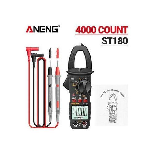 Generic ST180 Digital Multimeter, AC/DC Clamp, Voltage T-ester Black