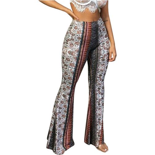 Elegant Snake Print Flare Pants Sexy Snakeskin High Waist Pants