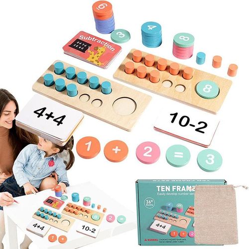 Generic Wooden Counting Manipulatives, Arithmetic Learning Game, Addition Subtraction Tools, Educational Number Toy, Early Math Activity, Classroom Learning Aid Kindergarten Elementary - image 3