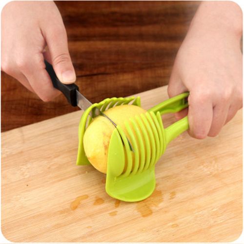 1pc Green Kitchen Accessory Set Including Tomato Slicer Holder, Lemon  Cutter, Round Fruit & Vegetable Slicer, Handheld Multi-purpose Clip