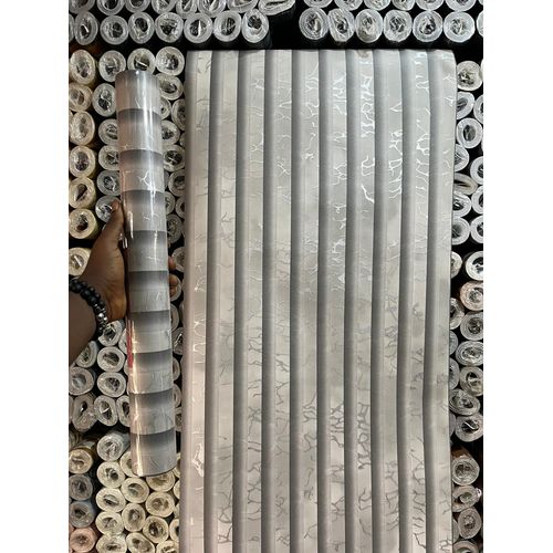 Generic Luxury Vertical Silver Stripe & Cracked Foil Metallic Wallpaper - image 2
