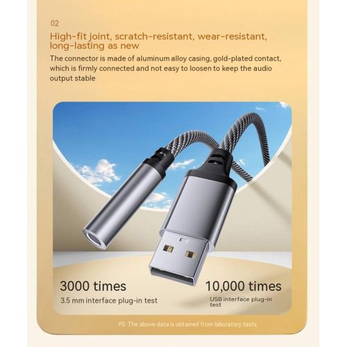 Generic USB TO 3.5mm Audio Cable DAC Digital  Adapter Black - image 6
