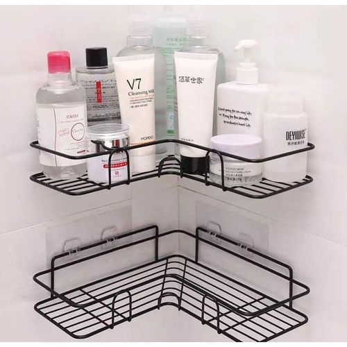 1pc Bathroom Wall Mounted Shelf, Punch-free Shower Caddy, Corner Storage  Rack, Bathroom Organizer