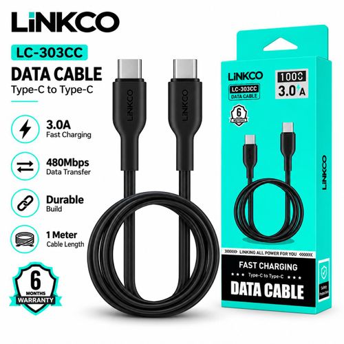 LINKCO Type-C to Type-C Data Cable, 3A Fast Charging - LC-303CC