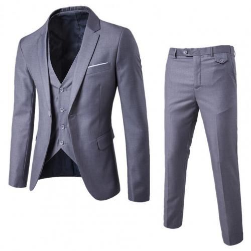 Fashion 1 Set Men Suit Slim Single-breasted Korean Style Blazer Zipper ...