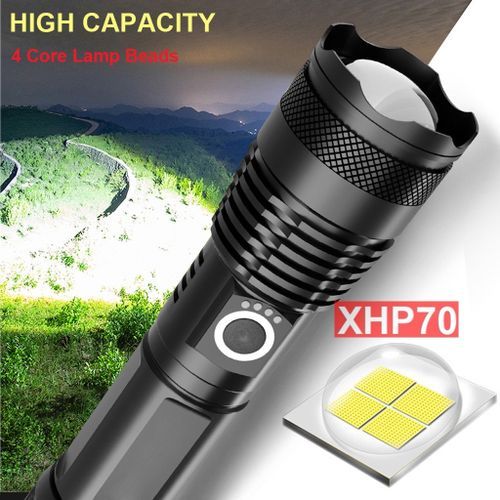 Generic Zoom Flashlight Xhp70 Torch Usb Rechargeable Waterproof Lamp - image 4