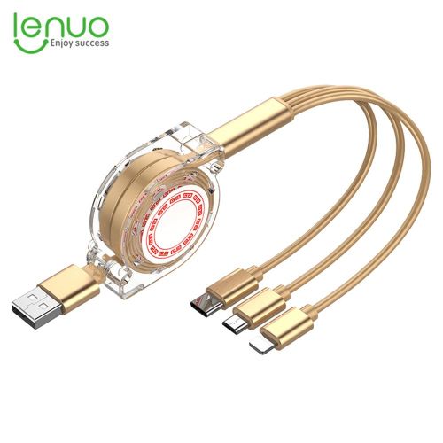 Lenuo Retractable 3 In 1 USB Cable Type C / Lightning / Micro USB