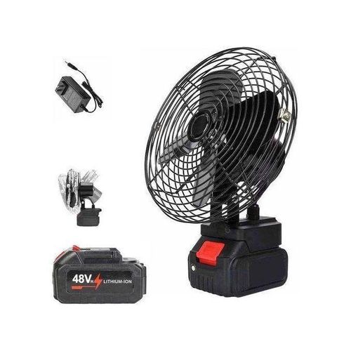 Generic Double  lithium batteries 48 volts  rechargeable  fan - image 2