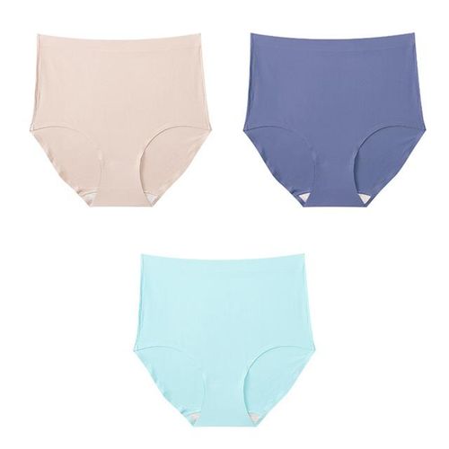 Generic Fallsweet 3pcs Seamless Panties Invisible Underwear Women  Comfortable Briefs Calcinha High Waist Panties Sexy Lingerie