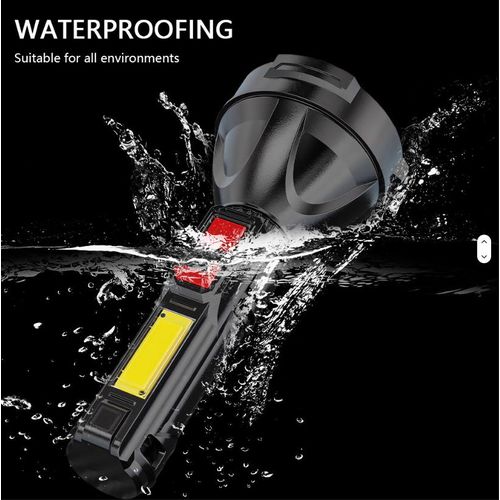 product_image_name-Generic-HIGH POWERFUL USB RECHARGEABLE FLASHLIGHT TORCHLIGHT, Built-in Battery Flashlight, Super Bright 4leds Torchlight, Battery Indicator Torchlight, Water Resistance Torchlight, Outdoor And Indoor Flashligh2t-1