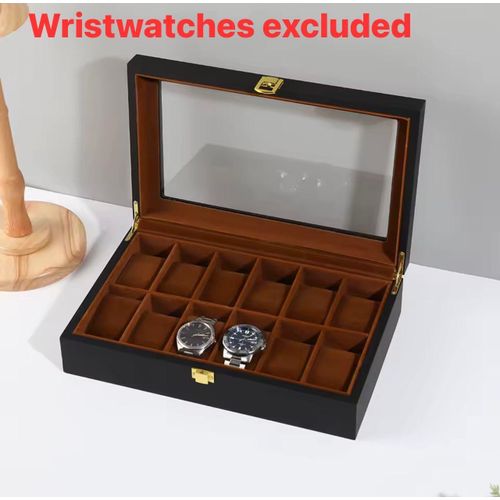 product_image_name-Fashion-Luxury Wooden Formica 12 slots wristwatches organizer -1