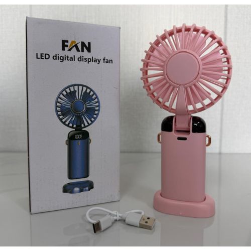 General Handheld Mini fans Portable Handheld Fan with LED Display, 90° Foldable, 5 Speed Wind - image 2