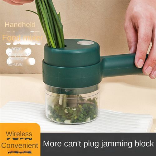 4 in 1 Handheld Electric Vegetable Cutter Set, Electric Garlic Chopper,  Mini Food Electric Chopper, Wireless Garlic Mud Masher Garlic Chopper  Cutting for Garlic Pepper Chili Onion 