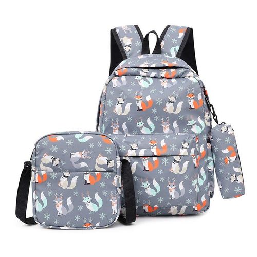 Eyiiye Canvas Bags Young Boys And Girls School Bags Travel Bags College Students Campus Backpack High School Student Shoulder Bag Gray Onesize