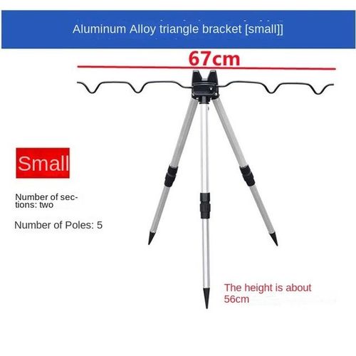 Generic Fishing Pole Support Frame 3-Folded Fishing Rod Rest Base  Load-Bearing Telescopic Fishing Rod Bracket Holder Tripod Stand Sea