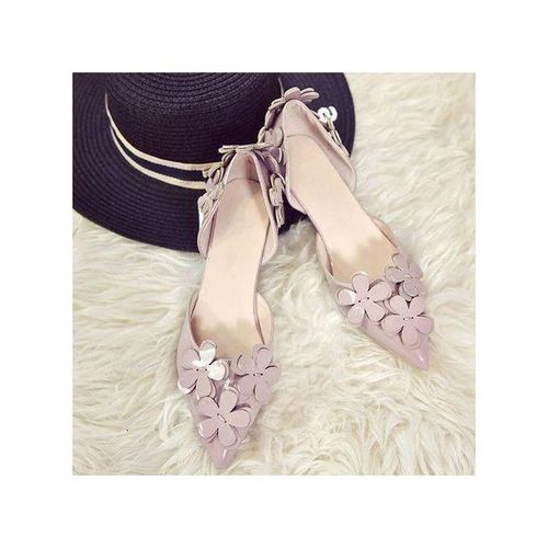 Generic Women Flower Flat Low Heel Bridal Shoes Wedding Shoes Pink Jumia Nigeria