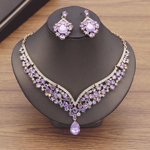 Purple wedding necklace hot sale