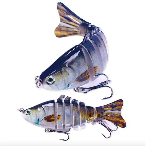 Generic 3 in 1 Artificial realistic multi-section fishing hard bait Lure with hook - 9.7cm - image 4