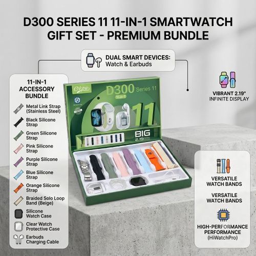 Generic Series 11 Smartwatch Combo Suite with Bluetooth Earbuds & 7 Interchangeable Straps – 11-in-1 Tech Gift Bundle - image 2