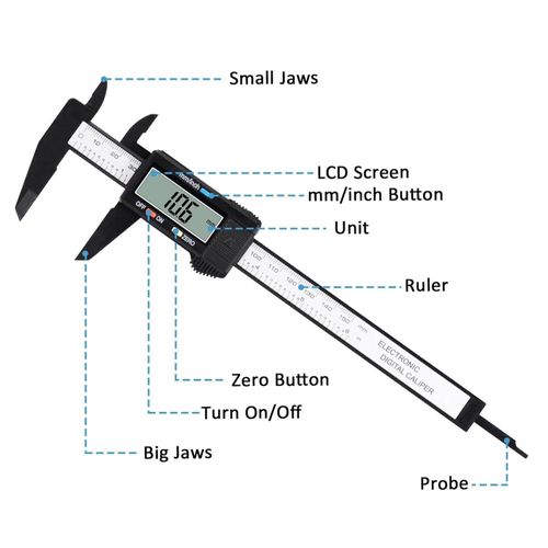 Generic Digital Caliper, 0-6" Calipers Measuring Tool - Electronic Micrometer Caliper with Large LCD Screen, Auto-Off Feature - image 4