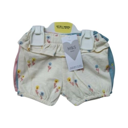 M S 3 Pairs Baby Girl Bubble Shorts
