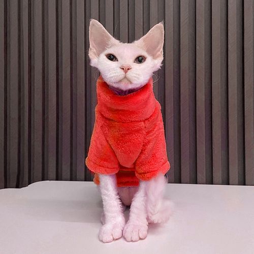 Pet Warm Sweater Sphynx Cat Clothes Fashion Soft Cat Clothing Comfort Warm  and thickened Winter Sphynx Hairless Cat Clothing 