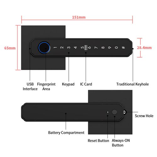 Generic Smart Fingerprint Door Lock 5 in 1 APP Control Keyless Entry Biometric Lock - image 3