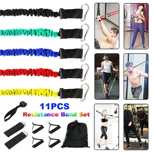 Gym 11pcs/Set Home Exercise Resistance Bands workout Yoga Fitness