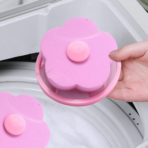 Washing Machine Lint Filter Bag Reusable Floating Net Pouch Household  Flower-shape Sponge Washer Hair Catcher Portable Pet Fur Catcher Hair  Remover To