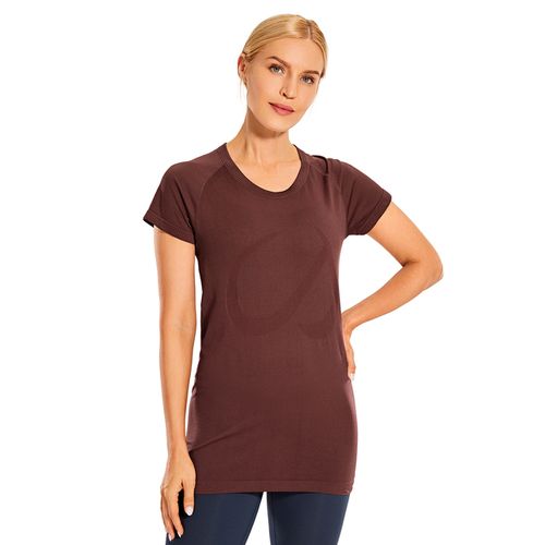 Generic Crz Yoga Women's Active Sports Tee The Cognac Brown13_XS