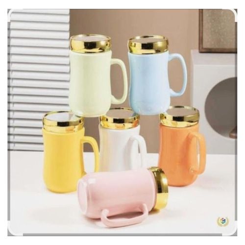 Generic 450ml glass mug with mirror lid