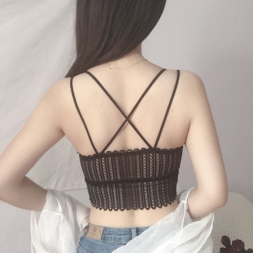 Fashion Black Lace Bra Top Women Push Up Wireless Bralette