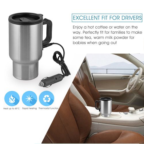 Car Heating Cup Temperature Thermos Cup Stainless Steel Travel Mug Smart  Car Insulation Coffee Milk Portable Kettle Mug Heater