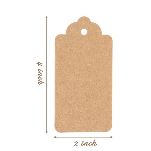 Gift Tags, 100 pcs Kraft Paper Tags, Gift Wrap Tags for Wedding Brown  Rectangle Craft Hang Tags.