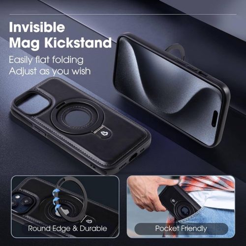 product_image_name-Generic-Designer IPhone 15 Pro Case - Fashionable Magnetic Ring Pouch-4