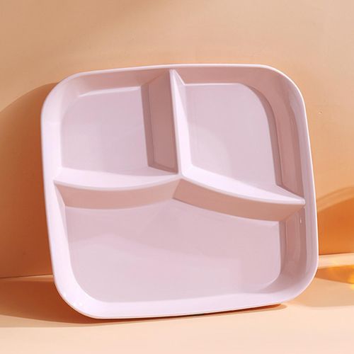 Generic 3-Compartment Plate Sections Dinner Plates School Lunch Tray Pink