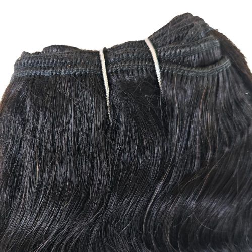 product_image_name-Noble-Human Black Pearl HH NATURE WINDY WAVE 12 Inch Natural Black Color Hair Extension Nature Hair Full Head Hair Water Wave Bundles For Women-5