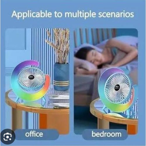Generic Rechargeable toptable RGB light fan - image 2