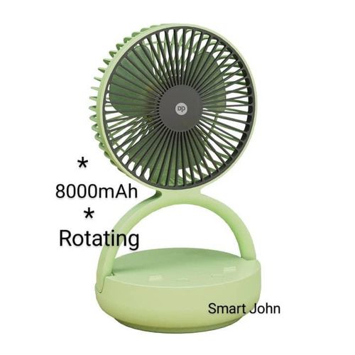 Dp  Rechargeable Rotating 8000mAh Fan  with LED light function-7637