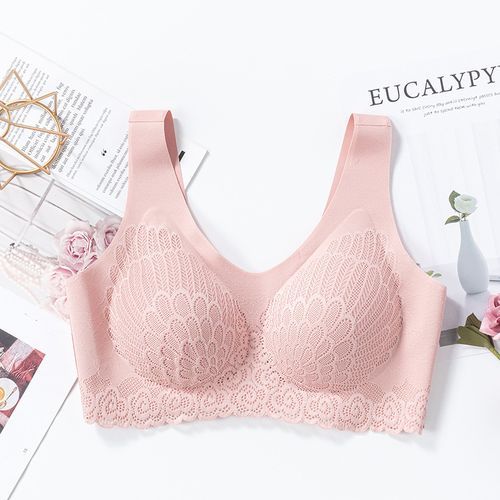 Plus Size Women Wire Free Bra Lace Sexy Bra Woman Push Up