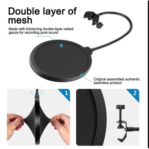 Generic Double-Layer Sound Filter for Microphone Recording - Ideal for Professional Microphone Additions, Featuring Outstanding Flexibility And a Windproof Mesh Cover. - image 6